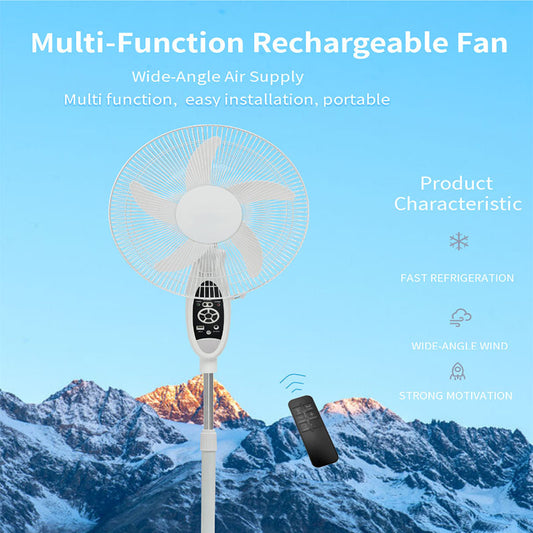 16'' rechargeable solar DC standing fan