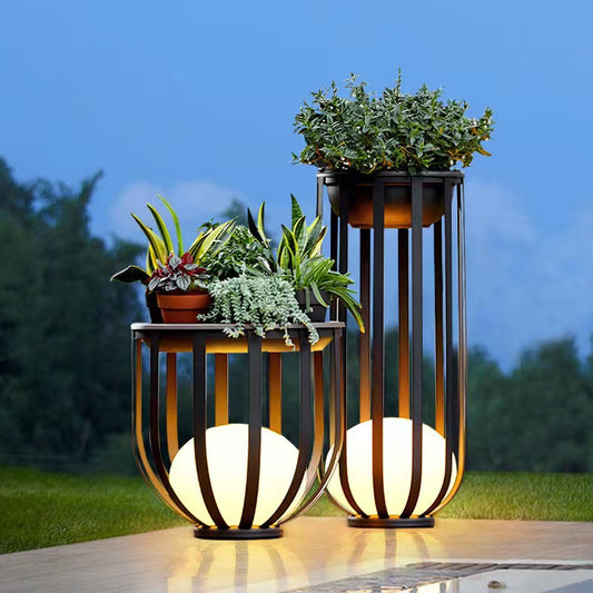 Solar villa terrace garden flower stand light