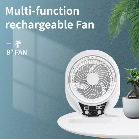 7'' rechargeable solar table fan