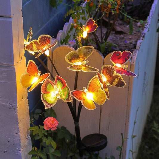 Solar fiber butterfly light